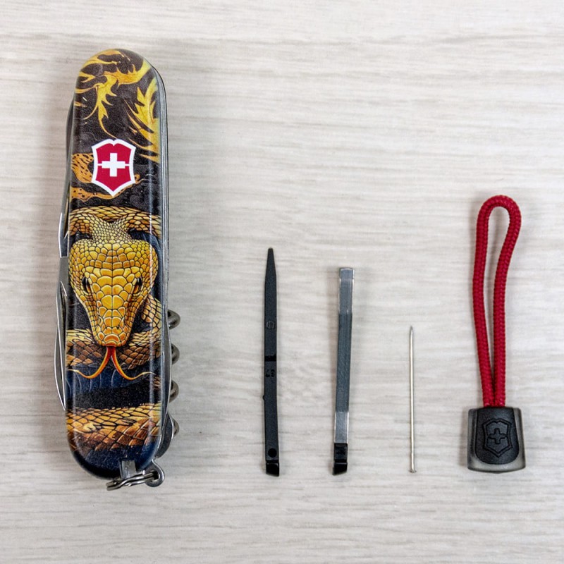Складаний ніж Victorinox HUNTSMAN ZODIAC Дерев'яна змія 1.3713.3.Z4280pk