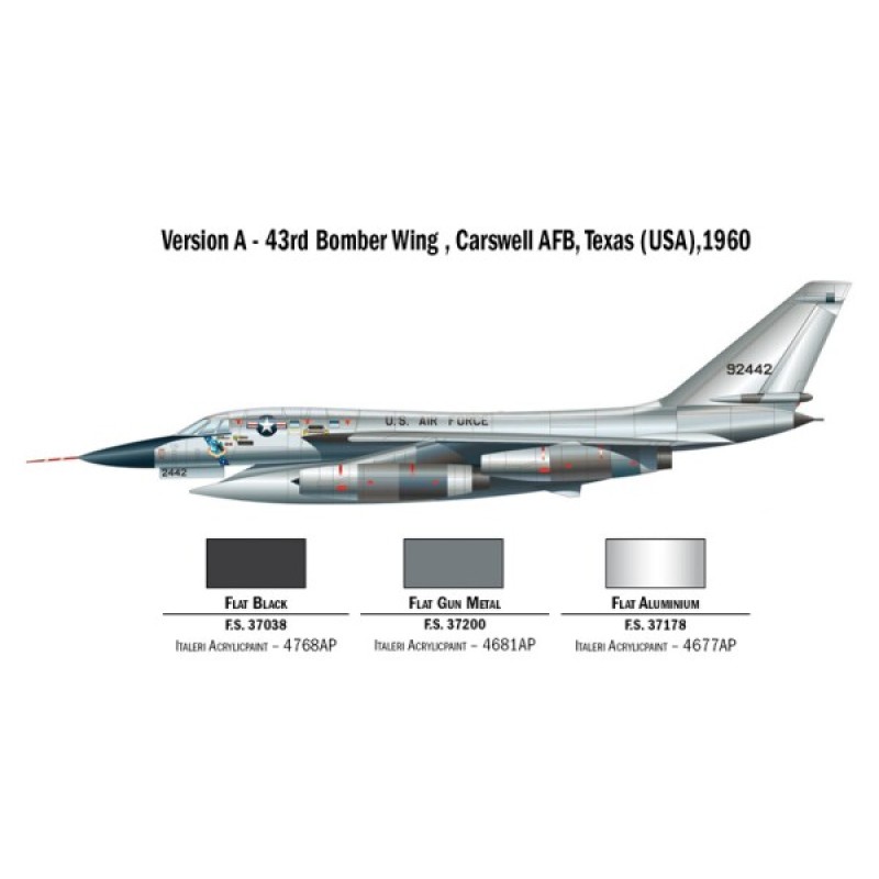 Сборная модель самолета Сборная модель 1:72 Самолет B-58 Hustler Италери 1142 1:72