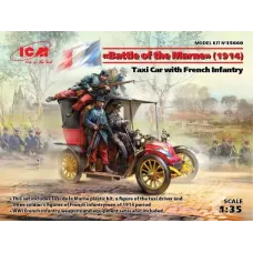 Сборная модель 1:35 Автомобиль с французской пехотой "Битва на Марне" (1914) ICM 35660