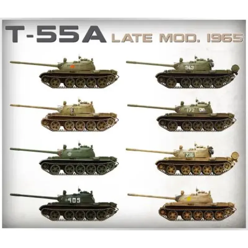 Средний танк Т-55А образца 1965 г., поздний с интерьером 1:35