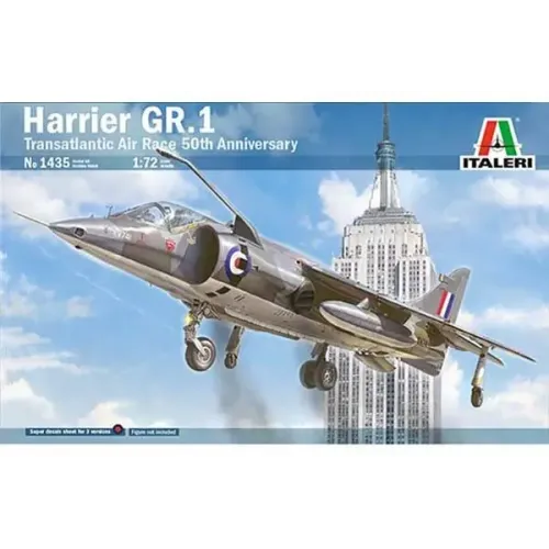 Збірна модель літака Збірна модель 1:72 Літак Hawker Harrier GR.1 Italeri 1435 1:72