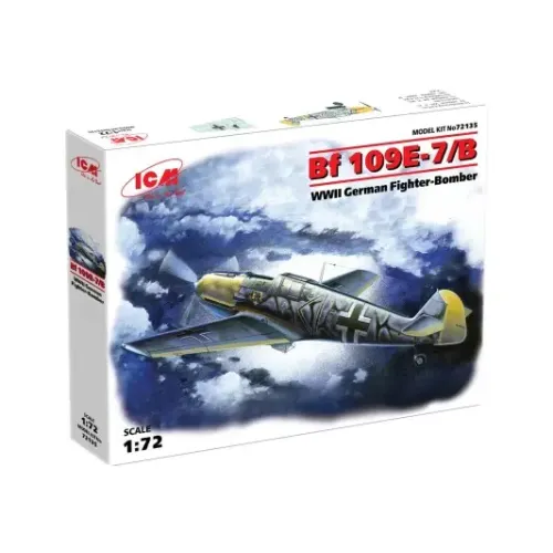 Збірна модель літака Збірна модель 1:72 німецький винищувач-бомбардувальник Messerschmitt Bf 109E-7:B ICM 72135 1:72