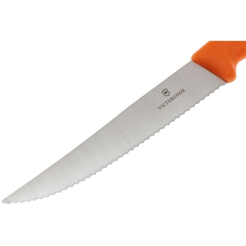 Ніж для стейка та піци Victorinox SWISS CLASSIC 12см хвил помаранч 6.7936.12L9