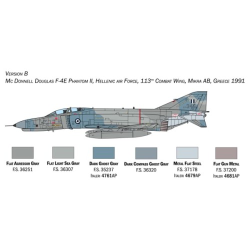 Збірна модель літака Збірна модель 1:72 Літак F-4E:F Phantom II Italeri 1448 1:72