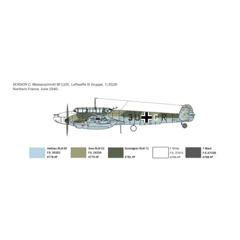 Сборная модель самолета Cборная модель 1:72 Самолет BF-110 C ZERSTORER Италери 0049 1:72