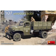 Збірна модель 1:35 Вантажівка G7107 1,5 т 4x4 з дерев'яним кузовом Miniart 35386