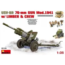Збірна модель 1:35 Радянська 76-мм гармата УСВ-БР зразка 1941р. з артилерійським передком та розрахунком Miniart 35129
