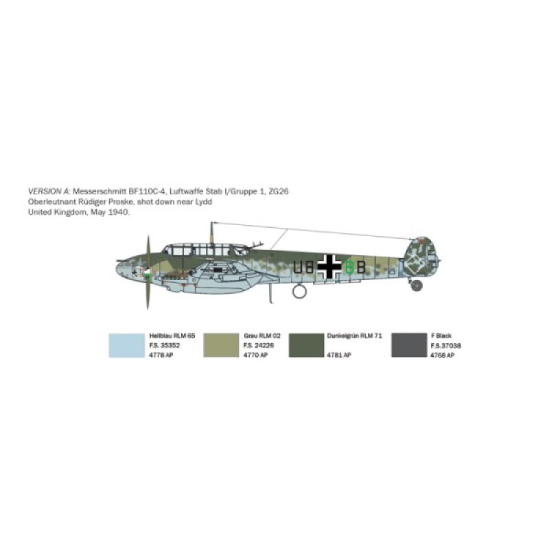 Сборная модель самолета Cборная модель 1:72 Самолет BF-110 C ZERSTORER Италери 0049 1:72