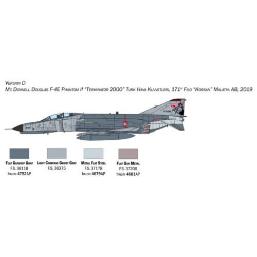 Збірна модель літака Збірна модель 1:72 Літак F-4E:F Phantom II Italeri 1448 1:72
