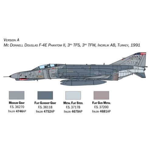 Збірна модель літака Збірна модель 1:72 Літак F-4E:F Phantom II Italeri 1448 1:72