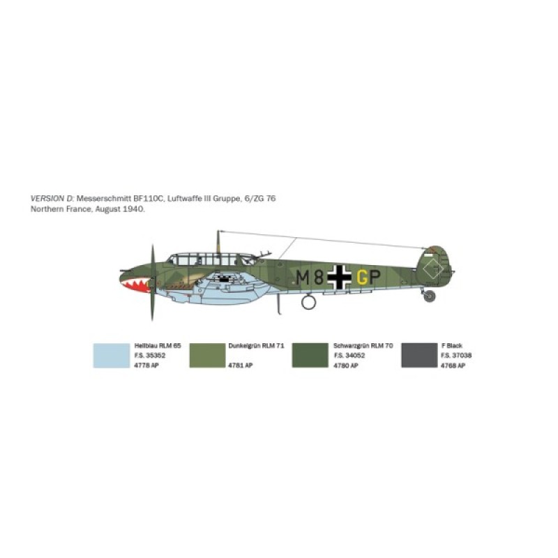 Сборная модель самолета Cборная модель 1:72 Самолет BF-110 C ZERSTORER Италери 0049 1:72