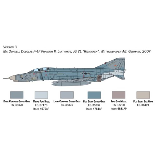 Збірна модель літака Збірна модель 1:72 Літак F-4E:F Phantom II Italeri 1448 1:72