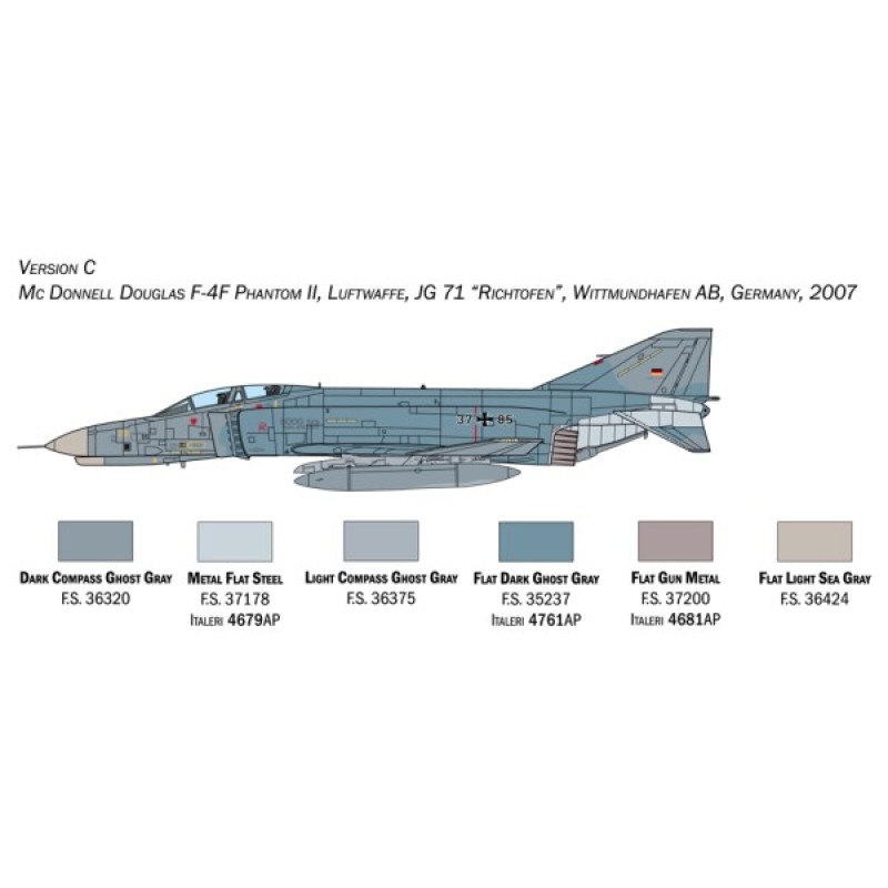 Сборная модель самолета Сборная модель 1:72 Самолет Ф-4Е:Ф Фантом II Италери 1448 1:72