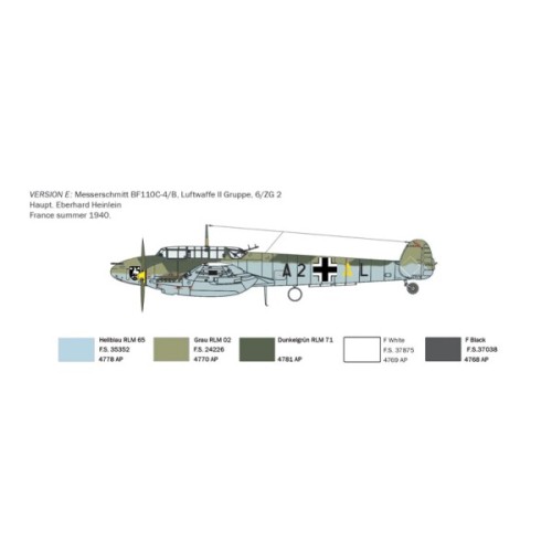 Збірна модель літака Збірна модель 1:72 Літак BF-110 C ZERSTORER Italeri 0049 1:72