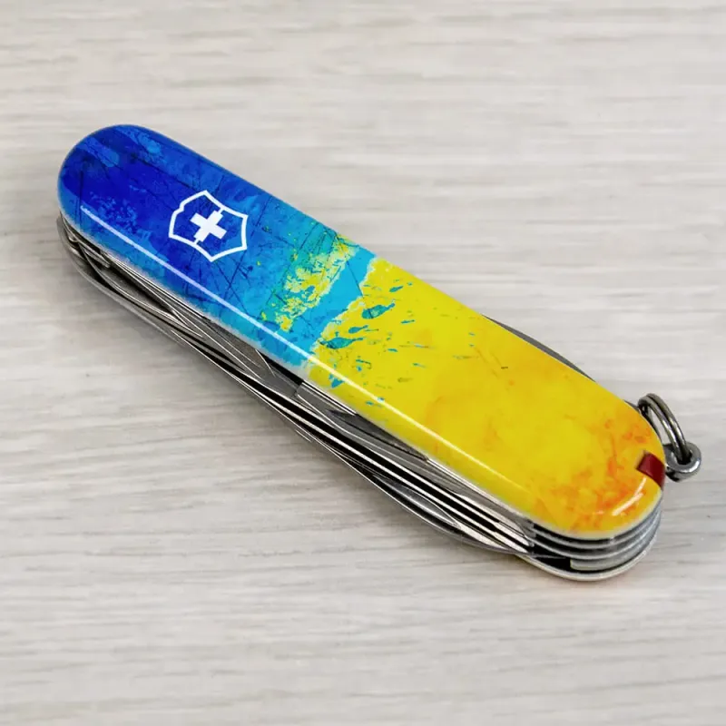 Швейцарский складной нож 91мм Victorinox HUNTSMAN UKRAINE 1.3713.7.T3100pw