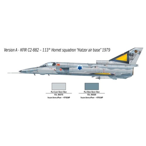 Збірна модель літака Збірна модель 1:72 Літак Kfir C.2 Italeri 1408 1:72