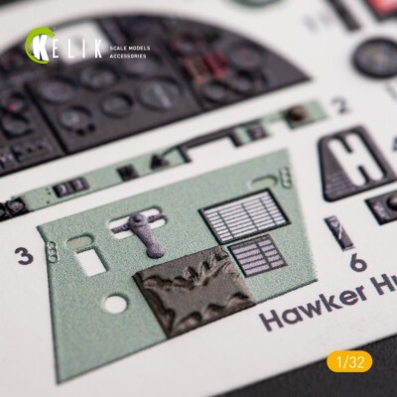 Hawker Hurricane Mk.IIB 3D декаль інтер'єр для комплекту Revell 1:32 KELIK K32012