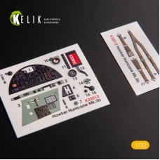 Hawker Hurricane Mk.IIB 3D декаль інтер'єр для комплекту Revell 1:32 KELIK K32012