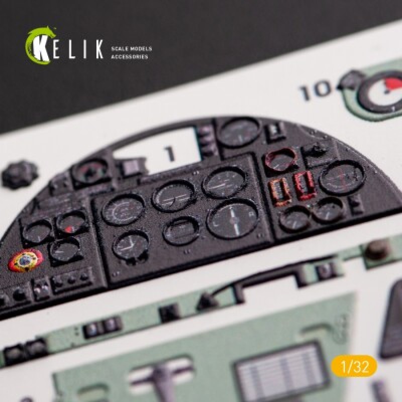 Hawker Hurricane Mk.IIB 3D декаль інтер'єр для комплекту Revell 1:32 KELIK K32012