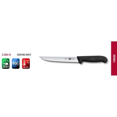 Обробний ніж Victorinox FIBROX 18см чорн 5.2803.18