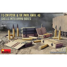 Збірна модель 1:35 Снаряди 7,5 см Pzgr. & Gr. Patr. Kw.K. 40 з ящиками для боєприпасів MiniArt 35381