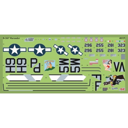 Сборная модель самолета Сборная модель 1:48 Американский бомбардировщик B-26F Marauder ICM 48325 1:48