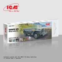 Набор акриловых красок для автомобилей ВМС США 2СВ ICM 3063