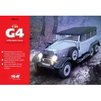 Сборная модель 1:24 Автомобиль немецкого руководства 2 Мировой войны с поднятым тентом Typ G4 ICM 24