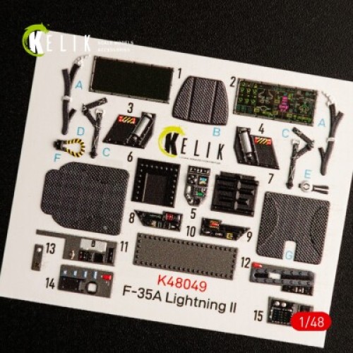 F-35A "Lightning II" 3D декаль інтер'єр для комплекту Meng 1:48 КЕЛИК K48049