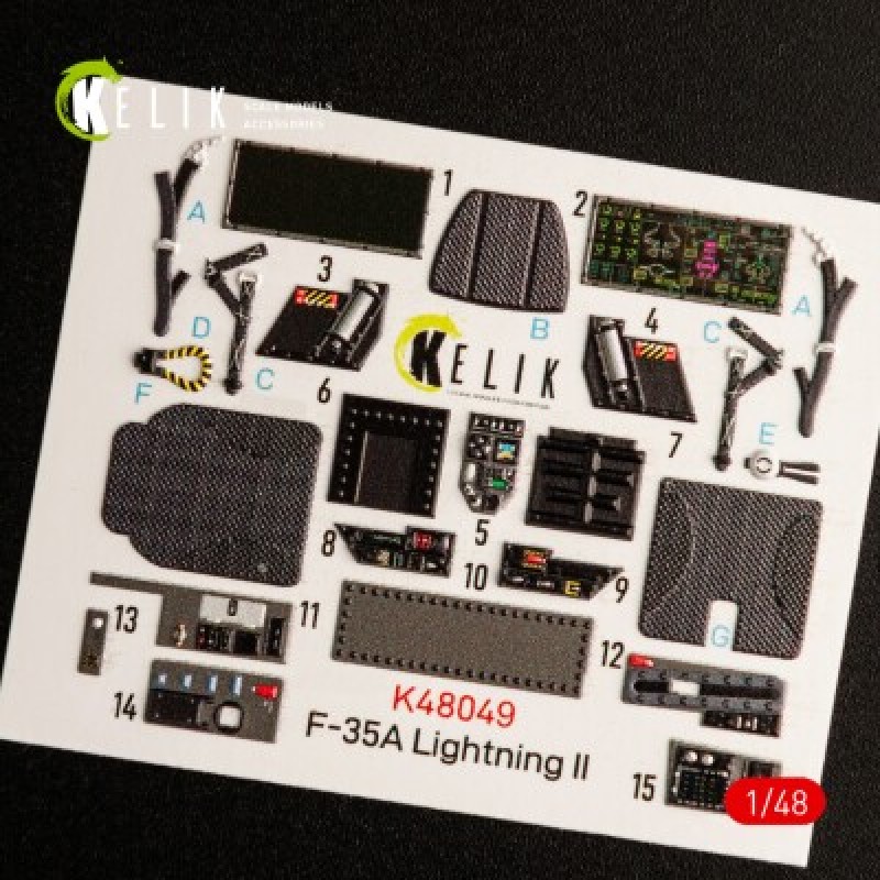 F-35A "Lightning II" 3D декаль інтер'єр для комплекту Meng 1:48 КЕЛИК K48049