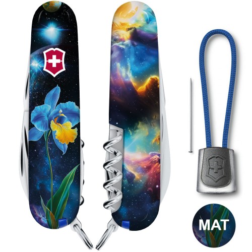 Складаний ніж Victorinox CAMPER DESIGN Блакитно-жовтий ірис 1.3613.3.R2060pk