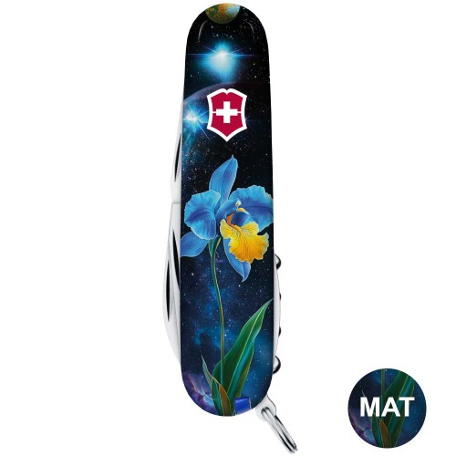 Складаний ніж Victorinox CAMPER DESIGN Блакитно-жовтий ірис 1.3613.3.R2060pk