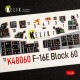 F-16E Desert Vipers Block 60 3D декаль інтер'єр для комплекту Kinetic 1:48 КЕЛІК K48060