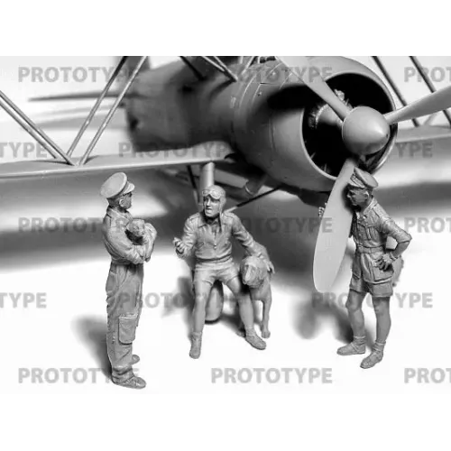 Сборная модель 1:32 Фигуры Итальянские пилоты в тропической форме (1939-1943) ICM 32110