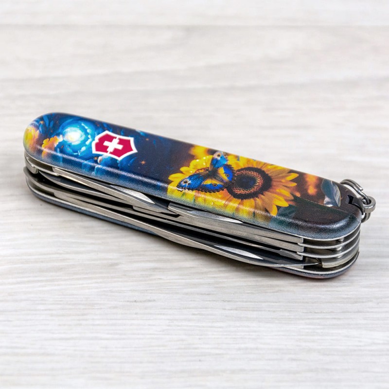 Швейцарский складной нож 91мм Victorinox HUNTSMAN UKRAINE 1.3713.3.T3240pw