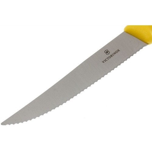 Ніж для стейка та піци Victorinox SWISS CLASSIC 12см хвил жовт 6.7936.12L8
