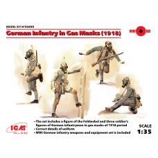  1:35 фигур Немецкая пехота в противогазах (1918 г.) ICM35695