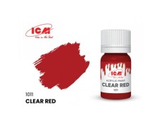 Акриловая краска Clear Red : Прозрачный красный ICM1011