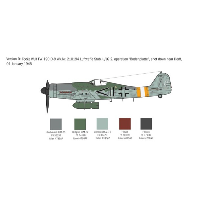 Сборная модель самолета Cборная модель 1:72 Самолет FW 190 D-9 Италери 1312 1:72
