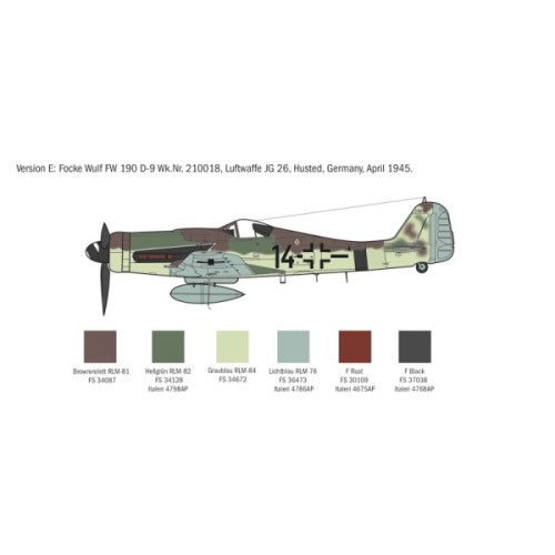 Збірна модель літака Збірна модель 1:72 Літак FW 190 D-9 Italeri 1312 1:72