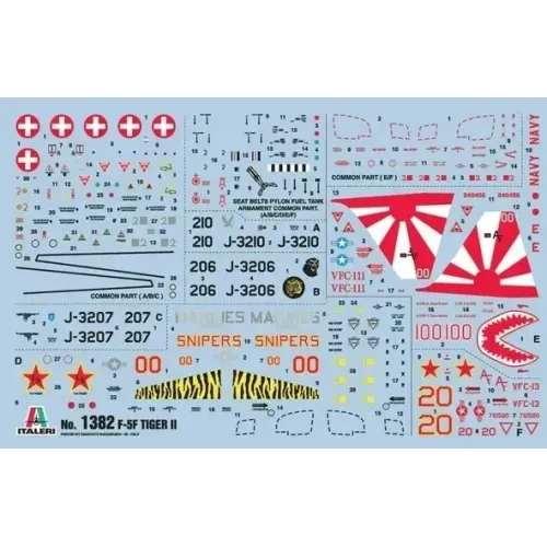 Збірна модель літака Збірна модель 1:72 Літак F-5F Тигр II Італері 1382 1:72