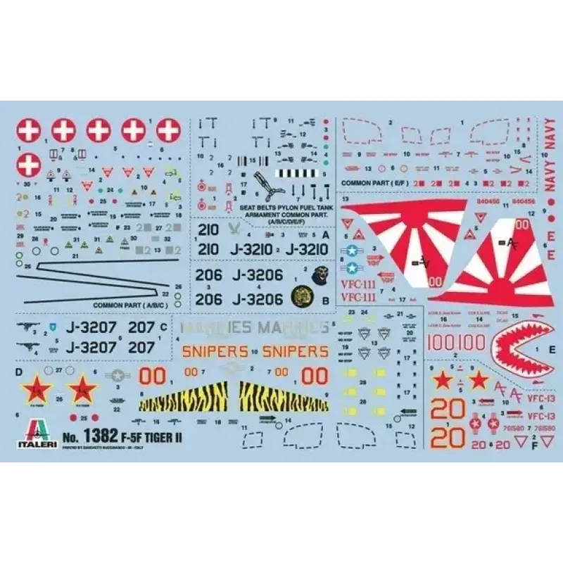 Збірна модель літака Збірна модель 1:72 Літак F-5F Тигр II Італері 1382 1:72