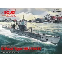 Збірна модель 1:144 Німецький підводний човен U-Boat типу IIB (1943) ICM S010