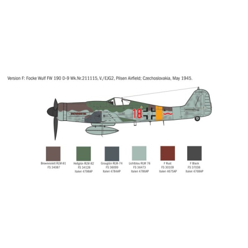 Сборная модель самолета Cборная модель 1:72 Самолет FW 190 D-9 Италери 1312 1:72