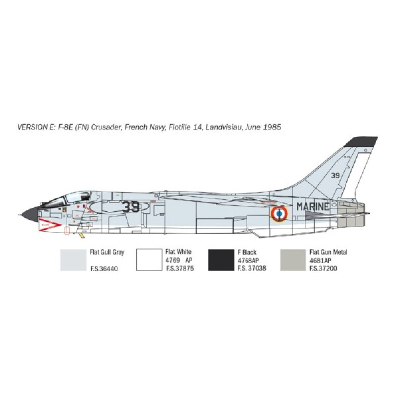 Сборная модель самолета Сборная модель 1:72 Самолет Ф-8E Crusader Италери 1456 1:72
