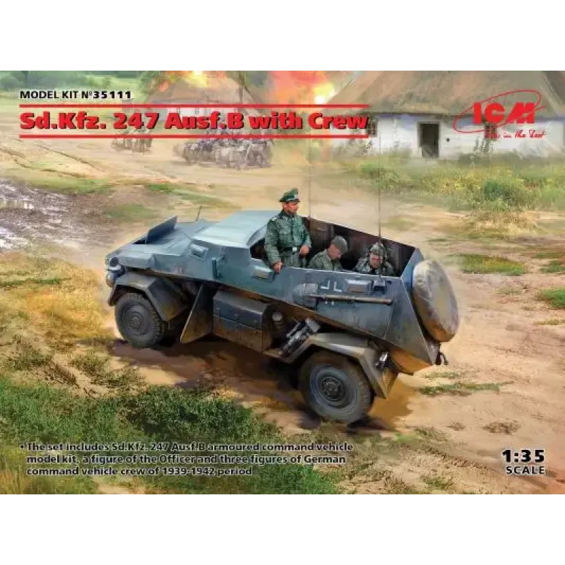 Штабной бронеавтомобиль Sd.Kfz. 247 Ausf.B с экипажем