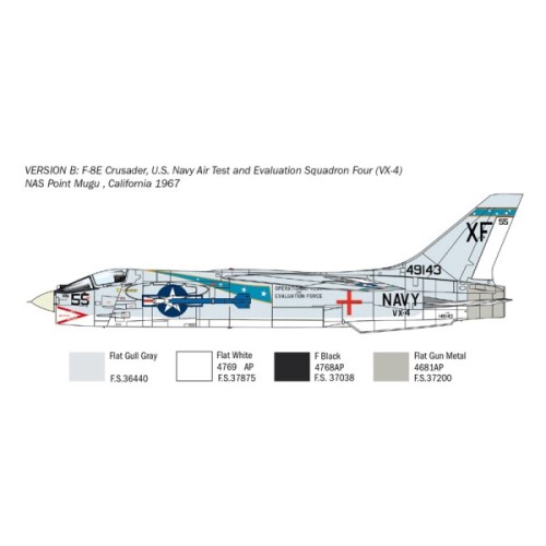 Збірна модель літака Збірна модель 1:72 Літак F-8E Crusader Italeri 1456 1:72