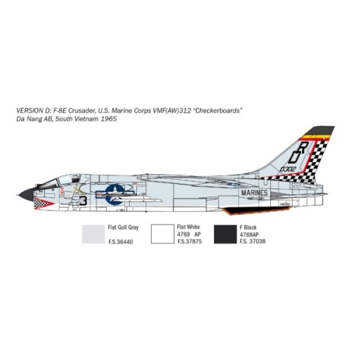 Збірна модель літака Збірна модель 1:72 Літак F-8E Crusader Italeri 1456 1:72