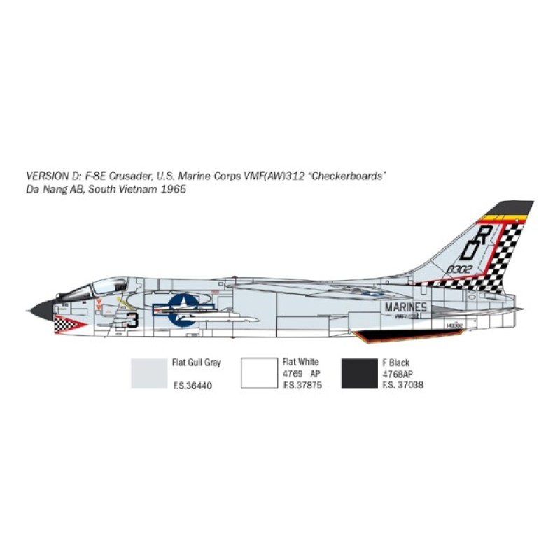 Сборная модель самолета Сборная модель 1:72 Самолет Ф-8E Crusader Италери 1456 1:72