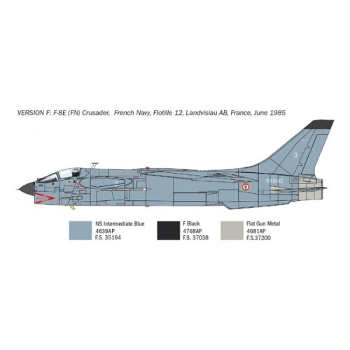Збірна модель літака Збірна модель 1:72 Літак F-8E Crusader Italeri 1456 1:72